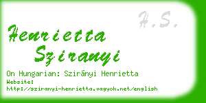 henrietta sziranyi business card