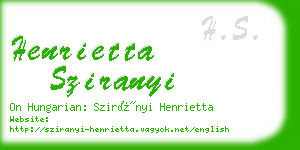 henrietta sziranyi business card